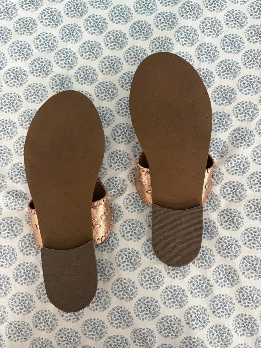 RARE JACK ROGERS Sarah Rose Gold Sandals size 9M